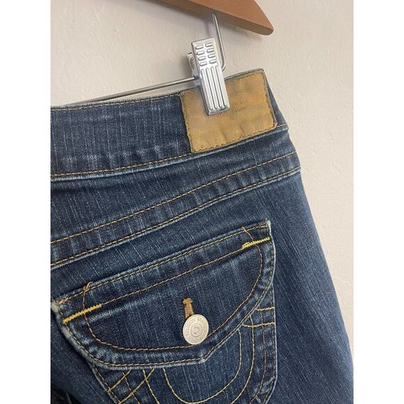 True Religion 31 Jeans Y2k Style Low Rise Logo Flap Pockets Bootcut Stretch - Picture 11 of 12